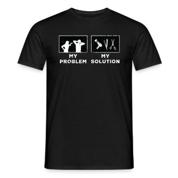 Cosmétologue Mon problème Ma solution Pictogramme Papa - T-shirt homme - noir - Devant - AI Model Male 178 light (178cm)