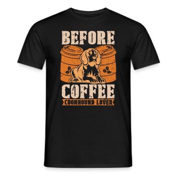 Coonhound Lover Coffee Hound Dog Coffee Lover - Männer T-Shirt - Schwarz - Vorne - AI Model Male 178 light (178cm)