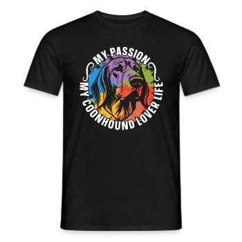 Coonhound Lover My Passion My Coonhound Dog Lover - Männer T-Shirt - Schwarz - Vorne - AI Model Male 178 light (178cm)
