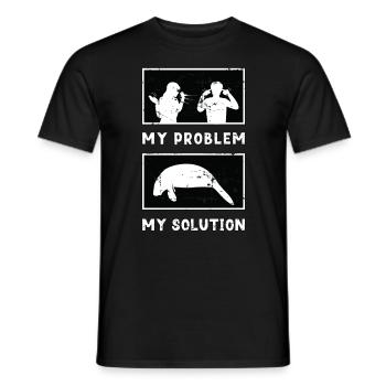 Dugong Lover Mon Problème Mon Pictogramme Papa Vache De Mer - T-shirt homme - noir - Devant - AI Model Male 178 light (178cm)