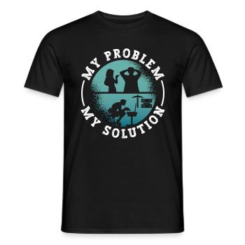 Data Miner My Problem My Pictogram Dad Programmer - Men's T-Shirt - black - Front - AI Model Male 178 light (178cm)