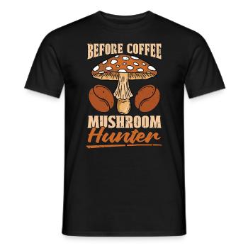 Mushroom Hunter Coffee Mycologist Coffee Lover - Männer T-Shirt - Schwarz - Vorne - AI Model Male 178 light (178cm)
