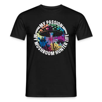 Chasseur de champignons Ma passion Ma cueillette de champignons - T-shirt homme - noir - Devant - AI Model Male 178 light (178cm)