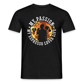Amateur d’espresso Ma passion Ma cafetière Barista - T-shirt homme - noir - Devant - AI Model Male 178 light (178cm)