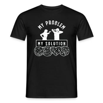 Conchas amant mon problème ma solution pictogramme papa - T-shirt homme - noir - Devant - AI Model Male 178 light (178cm)