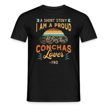 Conchas Lover Une histoire courte Je suis un amateur de pâtisserie - T-shirt homme - noir - Devant - AI Model Male 178 light (178cm)
