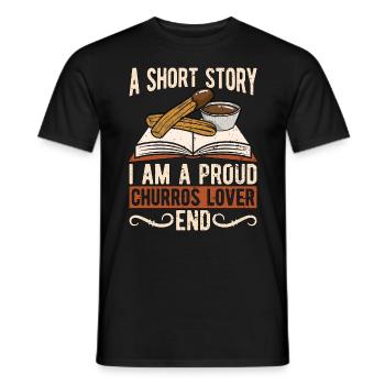 Amateur de churros Une histoire courte Je suis un fabricant de churros - T-shirt homme - noir - Devant - AI Model Male 178 light (178cm)