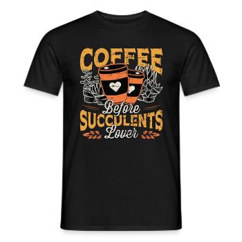Succulents Lover Coffee Gardening Coffee Lover - Männer T-Shirt - Schwarz - Vorne - AI Model Male 178 light (178cm)