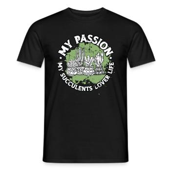 Succulents Lover My Passion My Succulents Cactuses - Men's T-Shirt - black - Front - AI Model Male 178 light (178cm)