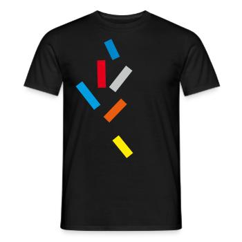 Colors Stripe Pattern - Abstract - Men's T-Shirt - black - Front - AI Model Male 178 light (178cm)
