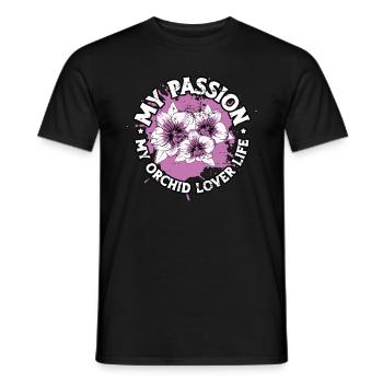 Amoureux des orchidées Ma passion Mon jardinier amoureux des orchidées - T-shirt homme - noir - Devant - AI Model Male 178 light (178cm)