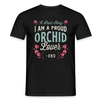 Amateur d’orchidées Une histoire courte Je suis un fier jardinier - T-shirt homme - noir - Devant - AI Model Male 178 light (178cm)