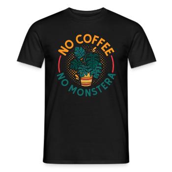 Monster Lover No Coffee Indoor Plants Coffee Lover - Men's T-Shirt - black - Front - AI Model Male 178 light (178cm)