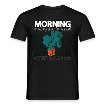 Monster Lover Morning Is Not My Time Plant Lover - T-shirt homme - noir - Devant - AI Model Male 178 light (178cm)
