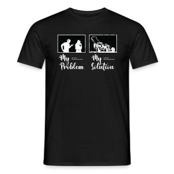 Tondeuse Mon problème Ma solution Pictogramme Maman Papa - T-shirt homme - noir - Devant - AI Model Male 178 light (178cm)