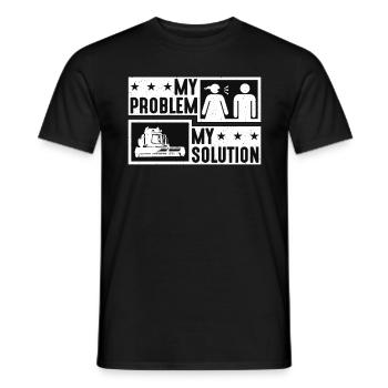 Harvester Lover My Problem My Pictogram Dad Mom - Men's T-Shirt - black - Front - AI Model Male 178 light (178cm)