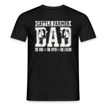 Cattle Farmer Dad The Idol The Myth Cattle Farming - Men's T-Shirt - black - Front - AI Model Male 178 light (178cm)