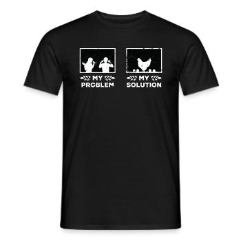 Poultry Farmer My Problem My Pictogram Dad Mom - Men's T-Shirt - black - Front - AI Model Male 178 light (178cm)