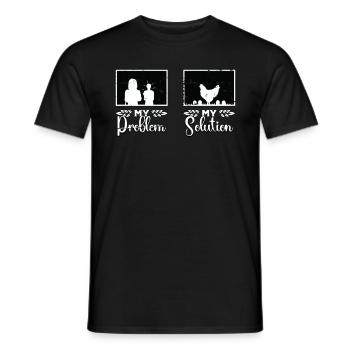 Poultry Farmer My Problem My Pictogram Mom Dad - Men's T-Shirt - black - Front - AI Model Male 178 light (178cm)
