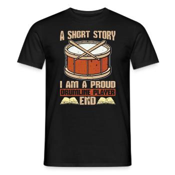 Joueur de batterie Une histoire courte Je suis un fier batteur - T-shirt homme - noir - Devant - AI Model Male 178 light (178cm)