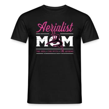 Aerialist Mom The Idol The Myth Loves Air Yoga - Men's T-Shirt - black - Front - AI Model Male 178 light (178cm)