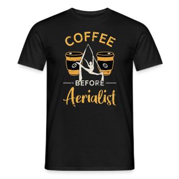 Aerialist Coffee Before Acrobatic Coffee Lover - Männer T-Shirt - Schwarz - Vorne - AI Model Male 178 light (178cm)