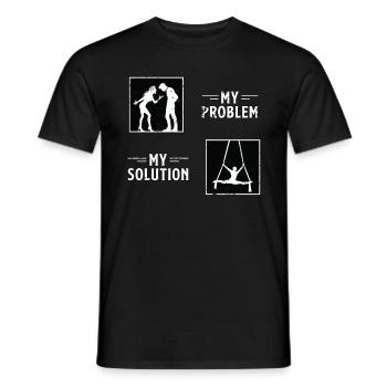 Acrobate Mon problème Ma solution Pictogramme Papa Maman - T-shirt homme - noir - Devant - AI Model Male 178 light (178cm)