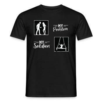 Acrobate Mon problème Ma solution Pictogramme Maman Papa - T-shirt homme - noir - Devant - AI Model Male 178 light (178cm)