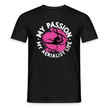 Acrobatie artistique Ma passion Ma vie aérienne Arts aériens - T-shirt homme - noir - Devant - AI Model Male 178 light (178cm)