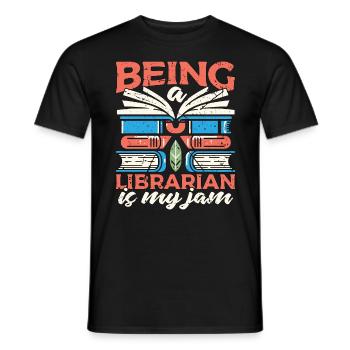 Librarian Being A Librarian Is My Jam Bookaholic - Männer T-Shirt - Schwarz - Vorne - AI Model Male 178 light (178cm)