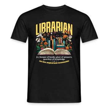 Librarian Keeper Of Books Giver Of Answer Bookworm - Men's T-Shirt - black - Front - AI Model Male 178 light (178cm)