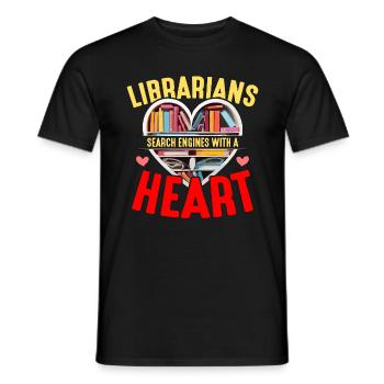 Librarians Search Engines With A Reading Teacher - Men's T-Shirt - black - Front - AI Model Male 178 light (178cm)