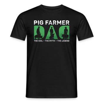 Papa éleveur de porcs L’idole Le mythe Le propriétaire du cochon - T-shirt homme - noir - Devant - AI Model Male 178 light (178cm)