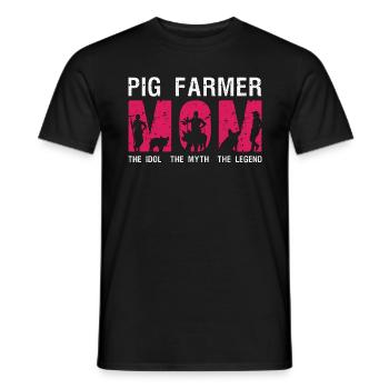 Éleveur de porcs Maman L’idole Le mythe aime les animaux de la ferme - T-shirt homme - noir - Devant - AI Model Male 178 light (178cm)