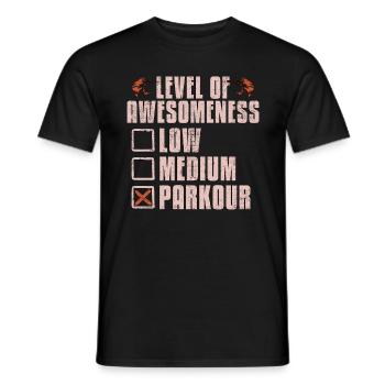 Parkour Niveau De Génialité Running Parkour Lover - T-shirt homme - noir - Devant - AI Model Male 178 light (178cm)