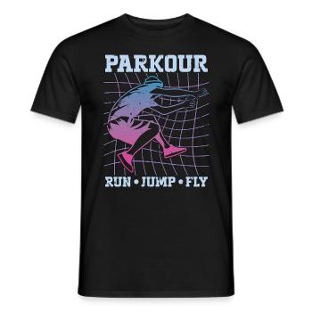Parkour Run Jump Fly Freerunning Parkour Lover - Männer T-Shirt - Schwarz - Vorne - AI Model Male 178 light (178cm)