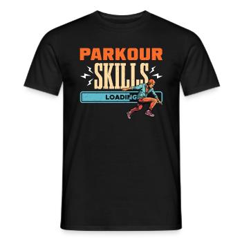 Parkour Skills Loading Aime courir Amateur de parkour - T-shirt homme - noir - Devant - AI Model Male 178 light (178cm)