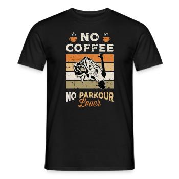 Amateur de parkour Pas de café Pas de freestyler Amateur de café - T-shirt homme - noir - Devant - AI Model Male 178 light (178cm)