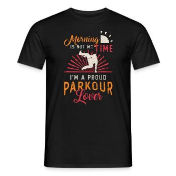 Le matin des amateurs de parkour n’est pas mon heure de freerunning - T-shirt homme - noir - Devant - AI Model Male 178 light (178cm)