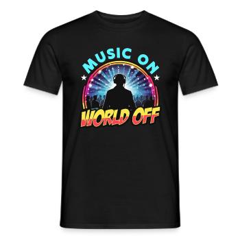 Disc Jockey Music On World Turntable Disc Jockeys - Männer T-Shirt - Schwarz - Vorne - AI Model Male 178 light (178cm)