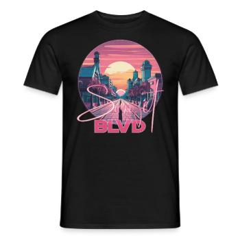 Sunset Boulevard Los Angeles Kalifornien USA - Männer T-Shirt - Schwarz - Vorne - AI Model Male 178 light (178cm)