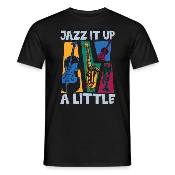 Musique Jazz Jazz It Up Un petit musicien de saxophone - T-shirt homme - noir - Devant - AI Model Male 178 light (178cm)