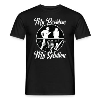 Amateur de musique jazz Mon problème Mon pictogramme Maman Papa - T-shirt homme - noir - Devant - AI Model Male 178 light (178cm)