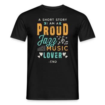 Amateur de musique jazz Une petite histoire Je suis un saxophoniste - T-shirt homme - noir - Devant - AI Model Male 178 light (178cm)