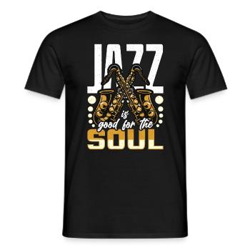 Musique jazz Le jazz est bon pour le saxophoniste soul - T-shirt homme - noir - Devant - AI Model Male 178 light (178cm)
