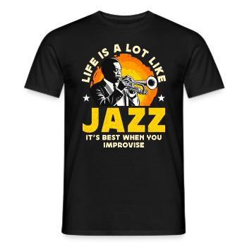 La vie de la musique jazz ressemble beaucoup à celle de son meilleur musicien - T-shirt homme - noir - Devant - AI Model Male 178 light (178cm)