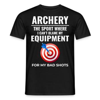 Tir à l’arc Cibles Archer Bullseye Tir Sport - T-shirt homme - noir - Devant - AI Model Male 178 light (178cm)