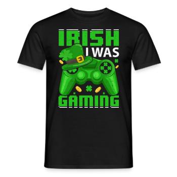 Irisch Ich spielte lustig St. Patricks Day Gamer - Männer T-Shirt - Schwarz - Vorne - AI Model Male 178 light (178cm)