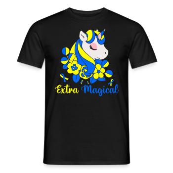 Extra Magical Down Syndrome Awareness Bleu et - T-shirt homme - noir - Devant - AI Model Male 178 light (178cm)