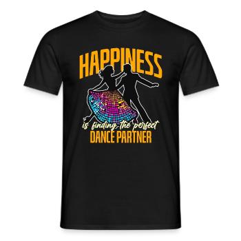 Danse de salon Le bonheur, c’est de trouver une piste de danse - T-shirt homme - noir - Devant - AI Model Male 178 light (178cm)